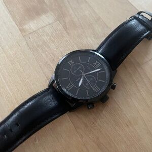 Men’s Fossil Watch - Neutra Chronograph Black Leather Watch